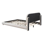 Letto a piattaforma imbottito queen size in pile Teddy con tessuto spesso