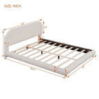 Letto a piattaforma imbottito queen size in pile Teddy con tessuto spesso