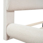 Letto a piattaforma imbottito queen size in pile Teddy con tessuto spesso