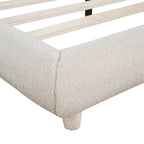 Letto a piattaforma imbottito queen size in pile Teddy con tessuto spesso
