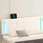 Letto Imbottito con Contenitore Idraulico e Stazione di Ricarica USB