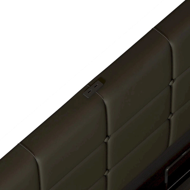 Letto Imbottito con Contenitore Idraulico e Stazione di Ricarica USB