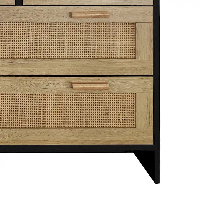 Cassettiera a 4 cassetti in rattan, per camera da letto, soggiorno, sala da pranzo