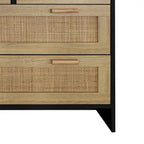 Cassettiera a 4 cassetti in rattan, per camera da letto, soggiorno, sala da pranzo
