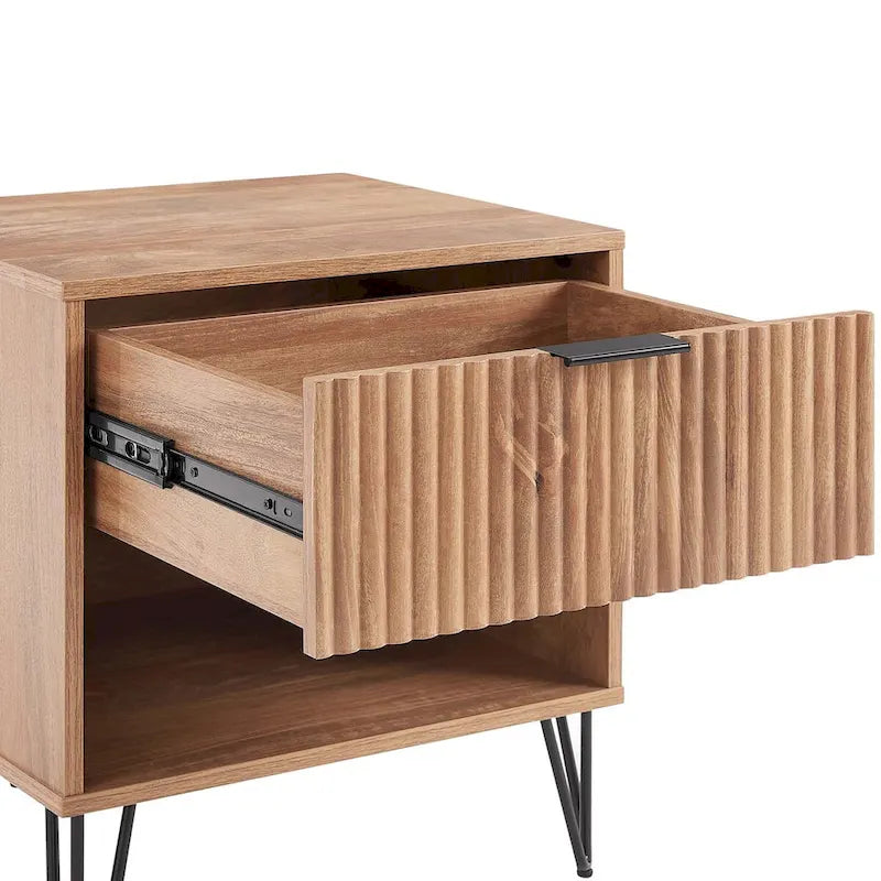 Set comò a 3 cassetti e comodino a 2 pezzi, stile moderno standard