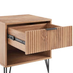 Set comò a 3 cassetti e comodino a 2 pezzi, stile moderno standard
