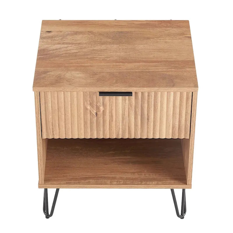 Set comò a 3 cassetti e comodino a 2 pezzi, stile moderno standard
