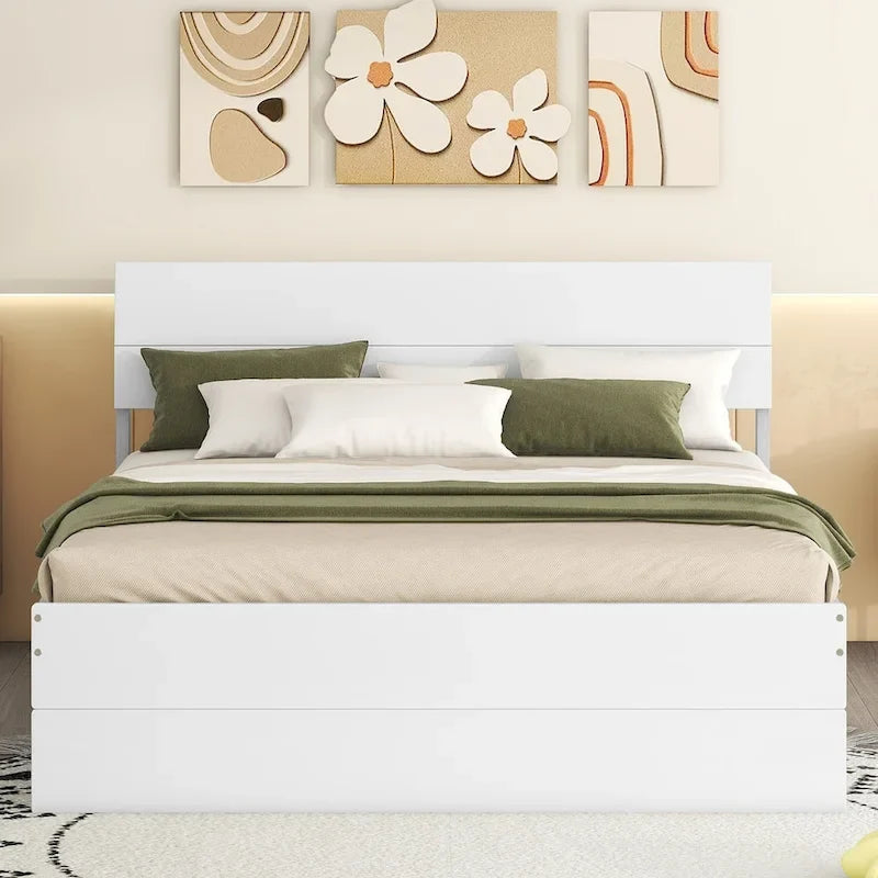 Struttura letto matrimoniale con letto estraibile singolo e 2 cassetti
