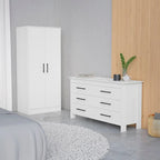  Canaan 2-Piece Bedroom Set with Armoire and 6-Drawer Dresser, White