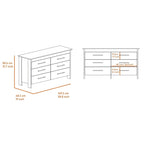 Set camera da letto 2 pezzi Canaan con armadio e cassettiera a 6 cassetti, bianco