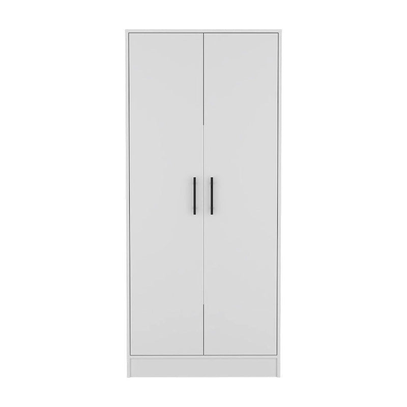 Set camera da letto 2 pezzi Canaan con armadio e cassettiera a 6 cassetti, bianco