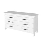 Set camera da letto 2 pezzi Canaan con armadio e cassettiera a 6 cassetti, bianco