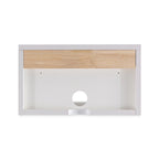 Comodino flottante classico contemporaneo da parete da 40 cm con cassetto scorrevole a serrandina con chiusura ammortizzata e foro passacavi