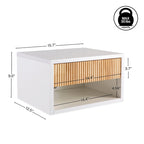 Comodino flottante classico contemporaneo da parete da 40 cm con cassetto scorrevole a serrandina con chiusura ammortizzata e foro passacavi