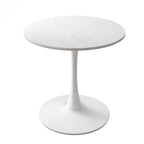 32Tavolo da pranzo moderno con base rotonda in metallo e piano in MDF