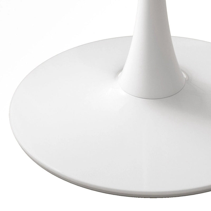 32Tavolo da pranzo moderno con base rotonda in metallo e piano in MDF