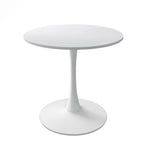 32Tavolo da pranzo moderno con base rotonda in metallo e piano in MDF