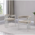Sedie da pranzo cromate spazzolate opache (set da 2) - N/A