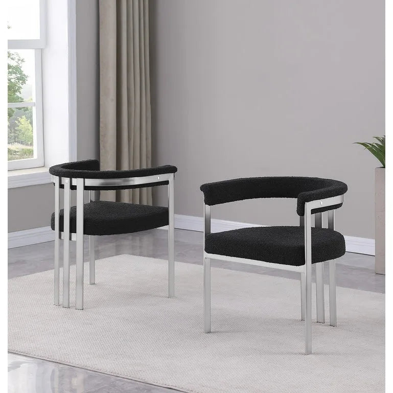 Sedie da pranzo cromate spazzolate opache (set da 2) - N/A