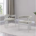  Matte Brushed Chrome Dining Chairs (Set of 2) - N/A
