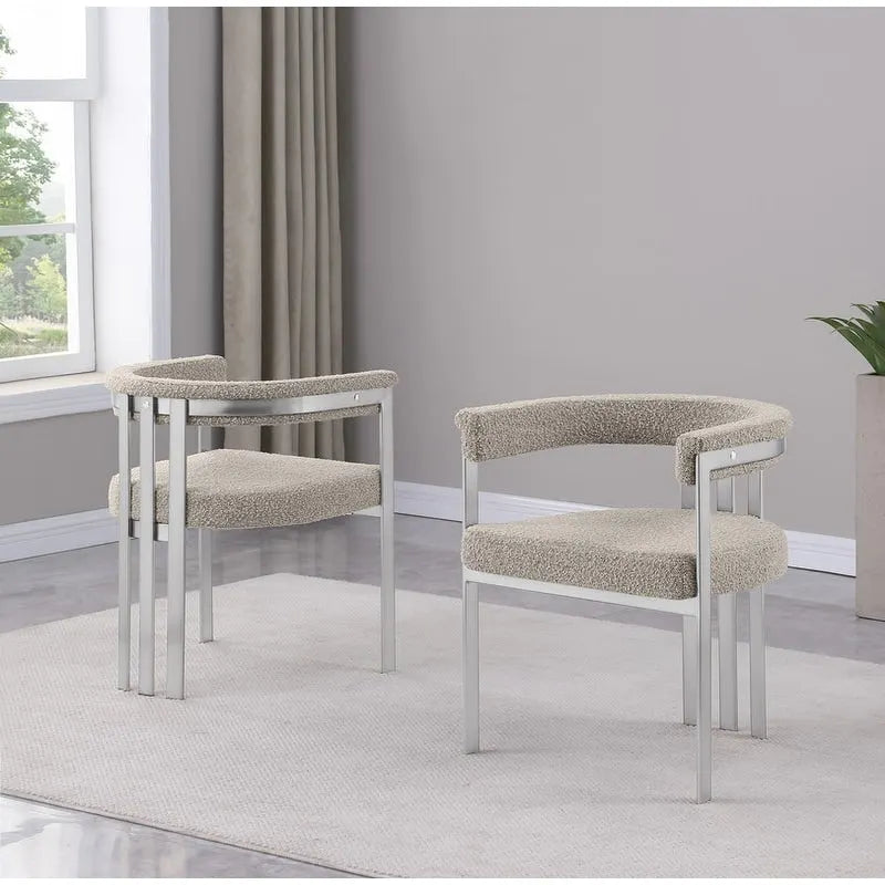 Sedie da pranzo cromate spazzolate opache (set da 2) - N/A