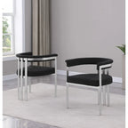 Sedie da pranzo cromate spazzolate opache (set da 2) - N/A