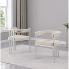 Sedie da pranzo cromate spazzolate opache (set da 2) - N/A