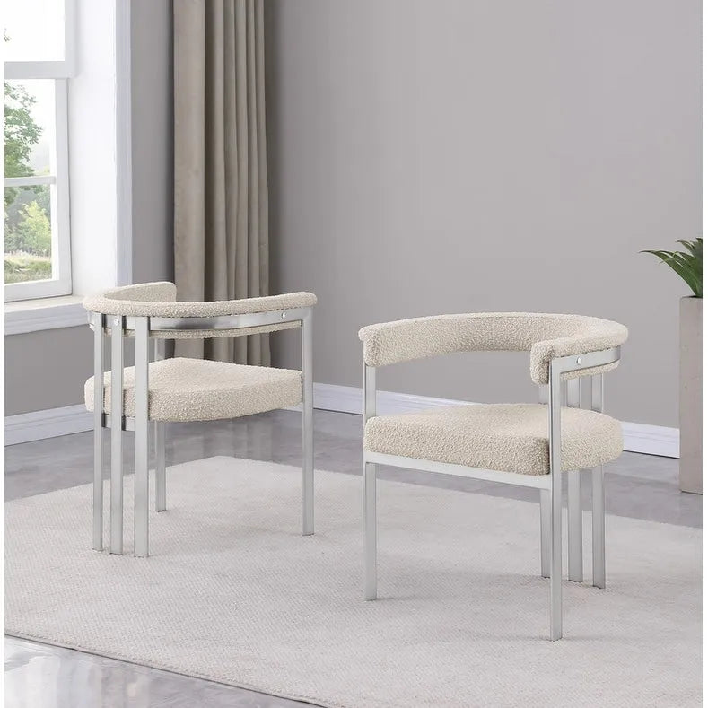 Sedie da pranzo cromate spazzolate opache (set da 2) - N/A