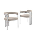 Sedie da pranzo cromate spazzolate opache (set da 2) - N/A