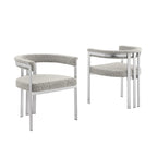 Sedie da pranzo cromate spazzolate opache (set da 2) - N/A