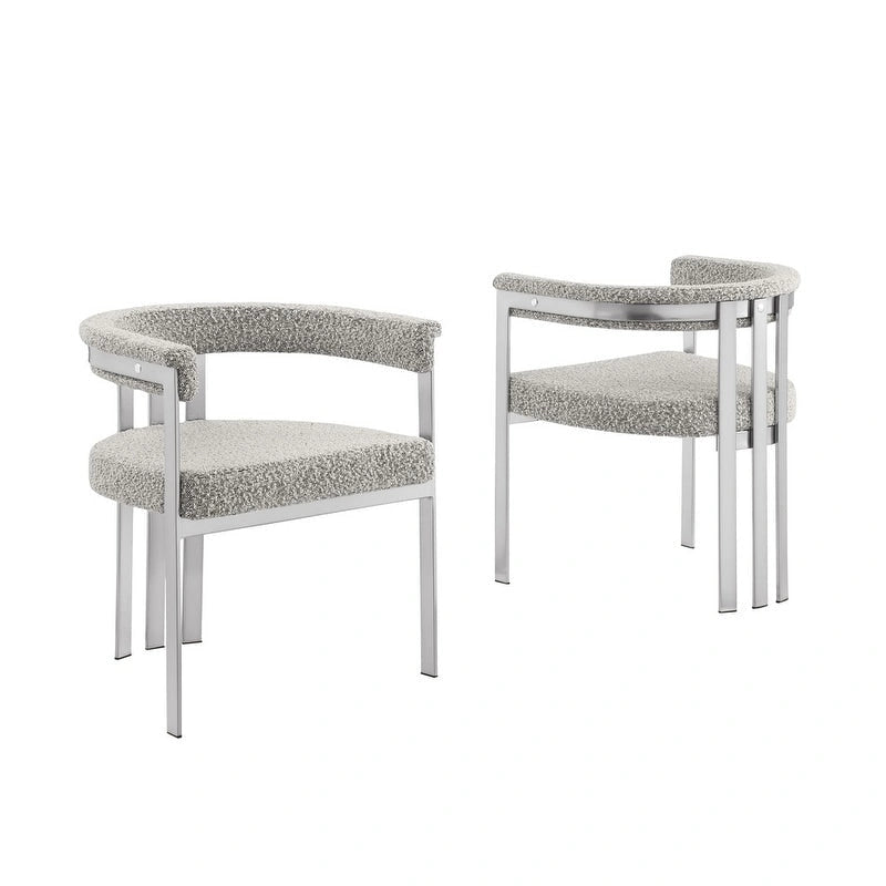 Sedie da pranzo cromate spazzolate opache (set da 2) - N/A