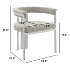 Sedie da pranzo cromate spazzolate opache (set da 2) - N/A
