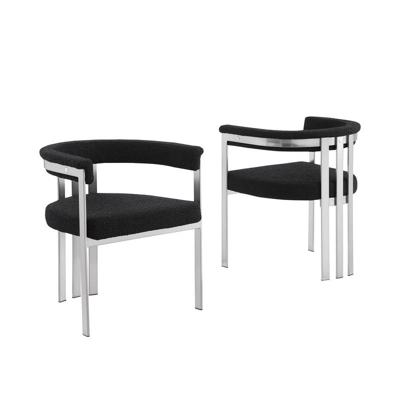 Sedie da pranzo cromate spazzolate opache (set da 2) - N/A