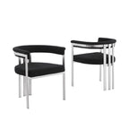 Sedie da pranzo cromate spazzolate opache (set da 2) - N/A