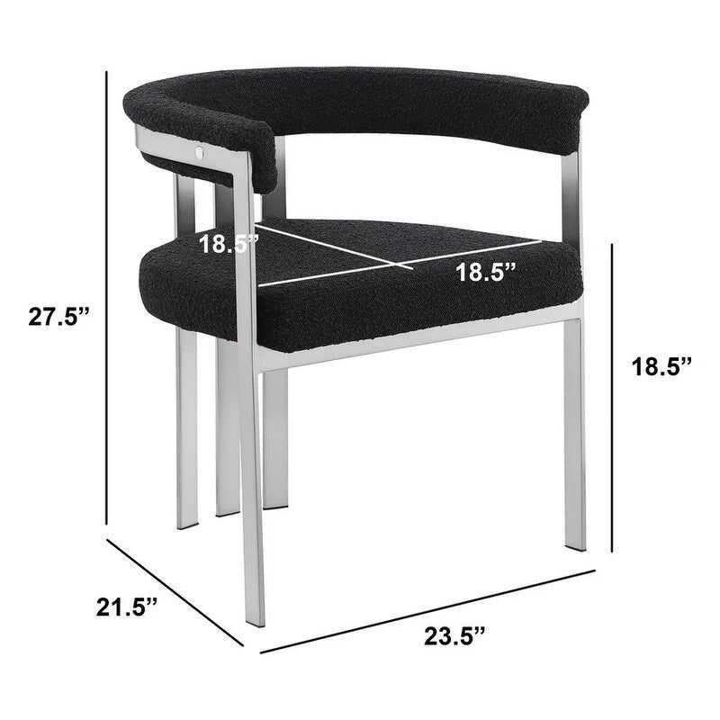 Sedie da pranzo cromate spazzolate opache (set da 2) - N/A