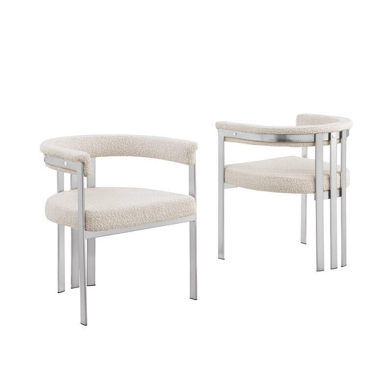 Sedie da pranzo cromate spazzolate opache (set da 2) - N/A