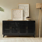 Credenza contemporanea larga 58" con gambe in legno massello