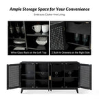 Credenza contemporanea larga 58" con gambe in legno massello
