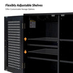 Credenza contemporanea larga 58" con gambe in legno massello