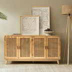 Credenza contemporanea larga 58" con gambe in legno massello