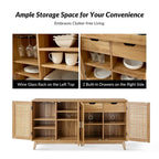 Credenza contemporanea larga 58" con gambe in legno massello
