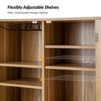 Credenza contemporanea larga 58" con gambe in legno massello
