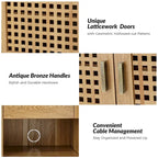 Credenza contemporanea larga 58" con gambe in legno massello