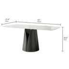 Tavolo da pranzo rettangolare moderno bianco 65 pollici per 6 posti - 65P37.4L29.52A