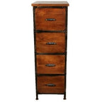  Rustic Handmade Solid Wood 4-drawer Cabinet