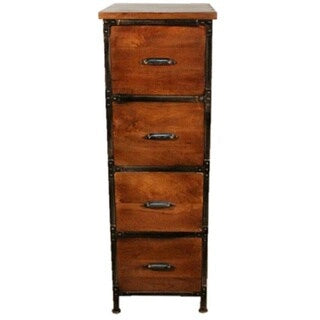  Rustic Handmade Solid Wood 4-drawer Cabinet
