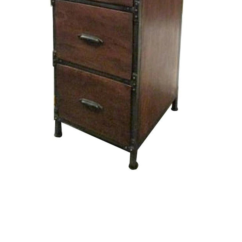 Cassettiera rustica fatta a mano in legno massiccio a 4 cassetti