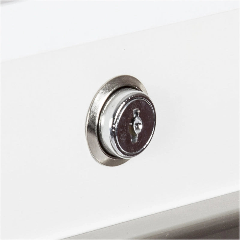 Classificatore verticale a 4 cassetti in legno bianco contemporaneo
