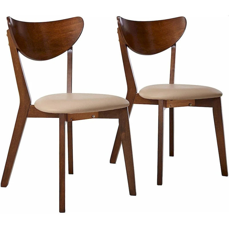 Sedie da pranzo castano design retrò metà secolo (set da 2)