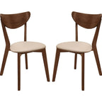 Sedie da pranzo castano design retrò metà secolo (set da 2)